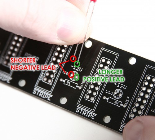 Eurorack Power Supply Distribution PCB LED align