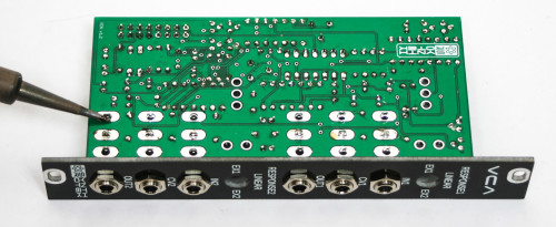 Eurorack VCA soldering remainder pins of jacks