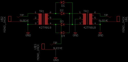 passive_ring_mod, Schematics, DIY, Synthrotek