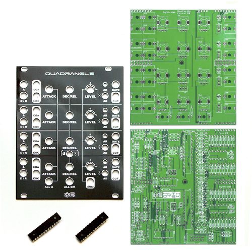 Synthrotek Quadrangle DIY PCB and PANEL with ICs